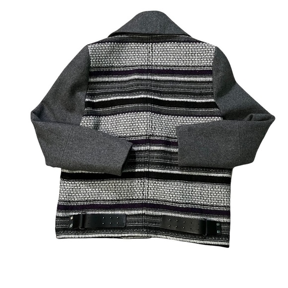 Eleven Paris Teofil Tweed Striped Moto Jacket, Asymmetrical Zip, Relaxed Fit XS - Picture 9 of 15